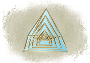 öt tételből álló fából készült piramis szett